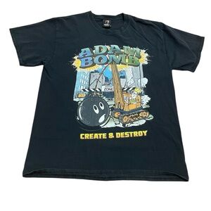 The Hundreds Adam Bomb Logo Tee - Black with Red & Yellow Accent